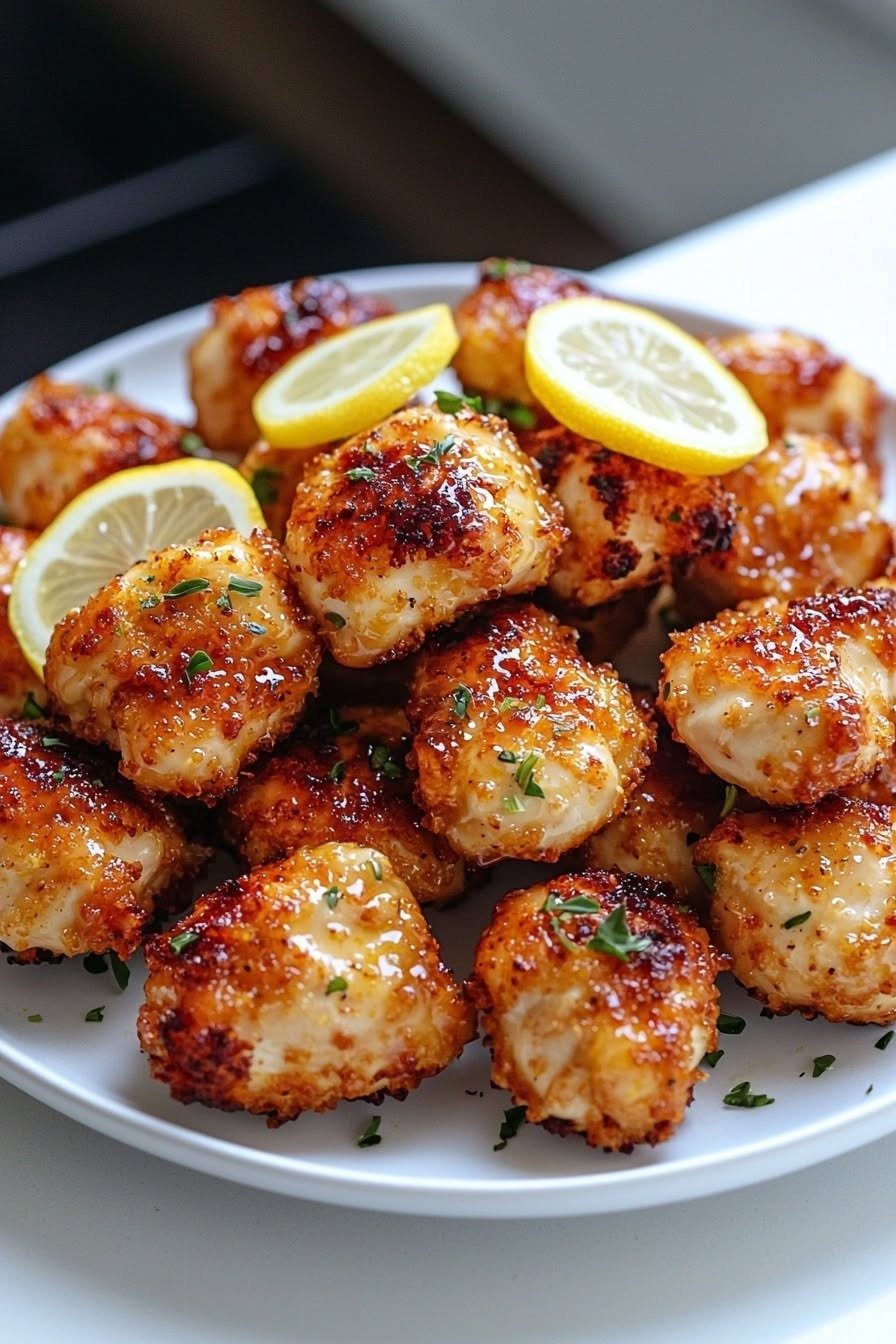 Air Fryer Lemon Garlic Chicken Bites